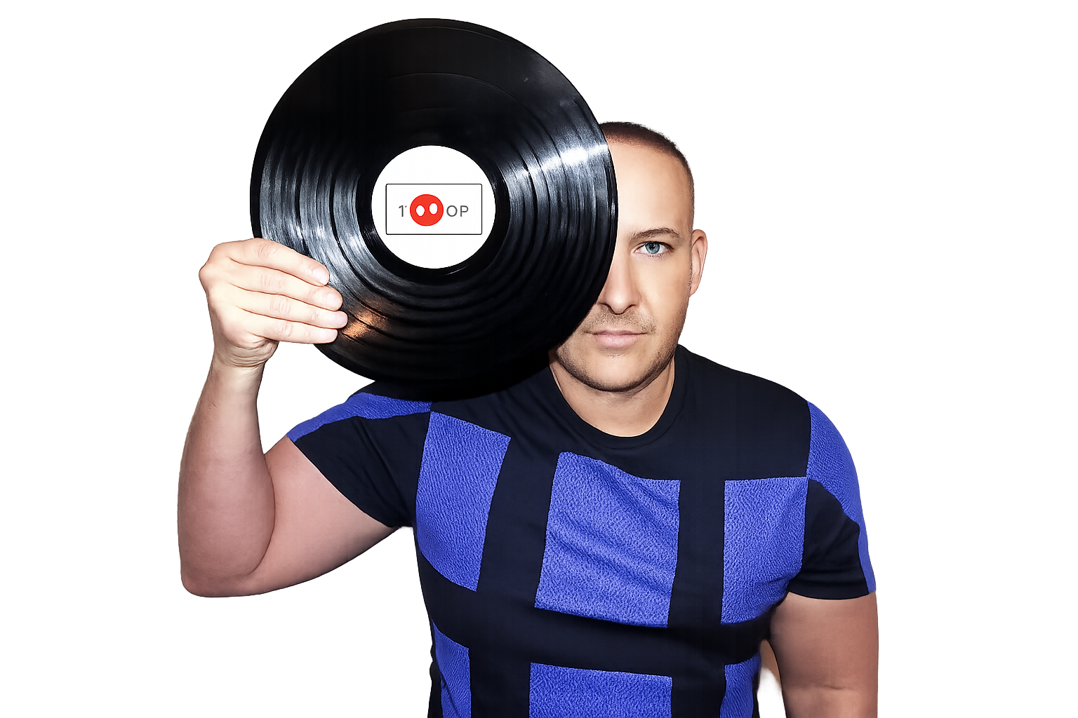 Matt Waterhouse holding a vinyl record